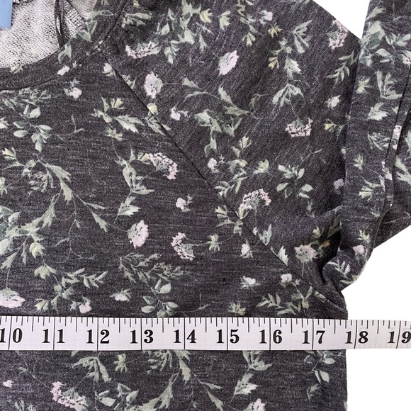 CeCe Crew Neck Floral Puff Sleeve Raglan Top NWT - Picture 12 of 14